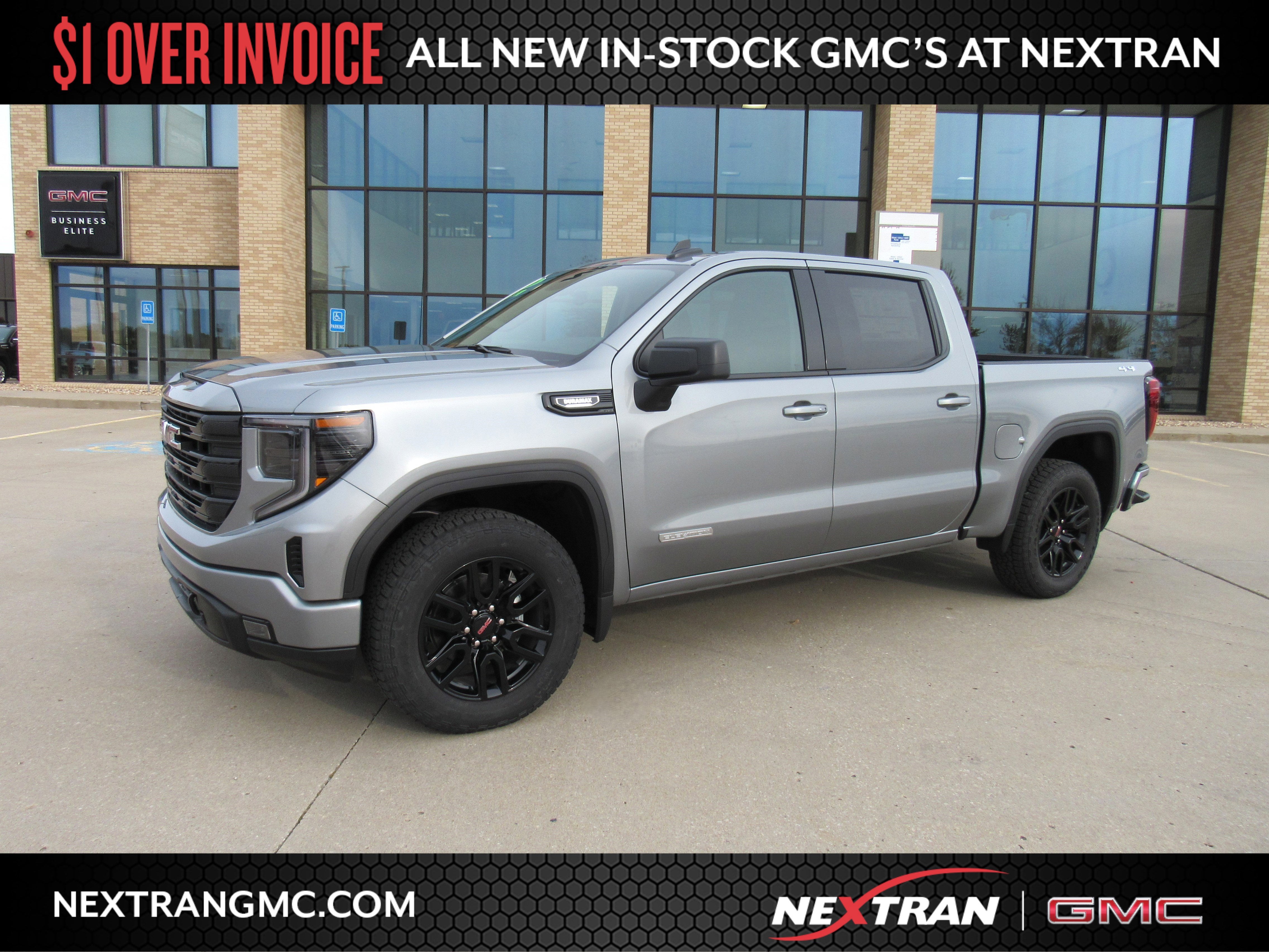 2026 GMC Sierra 1500 Elevation in Sterling Metallic — front three-quarter view