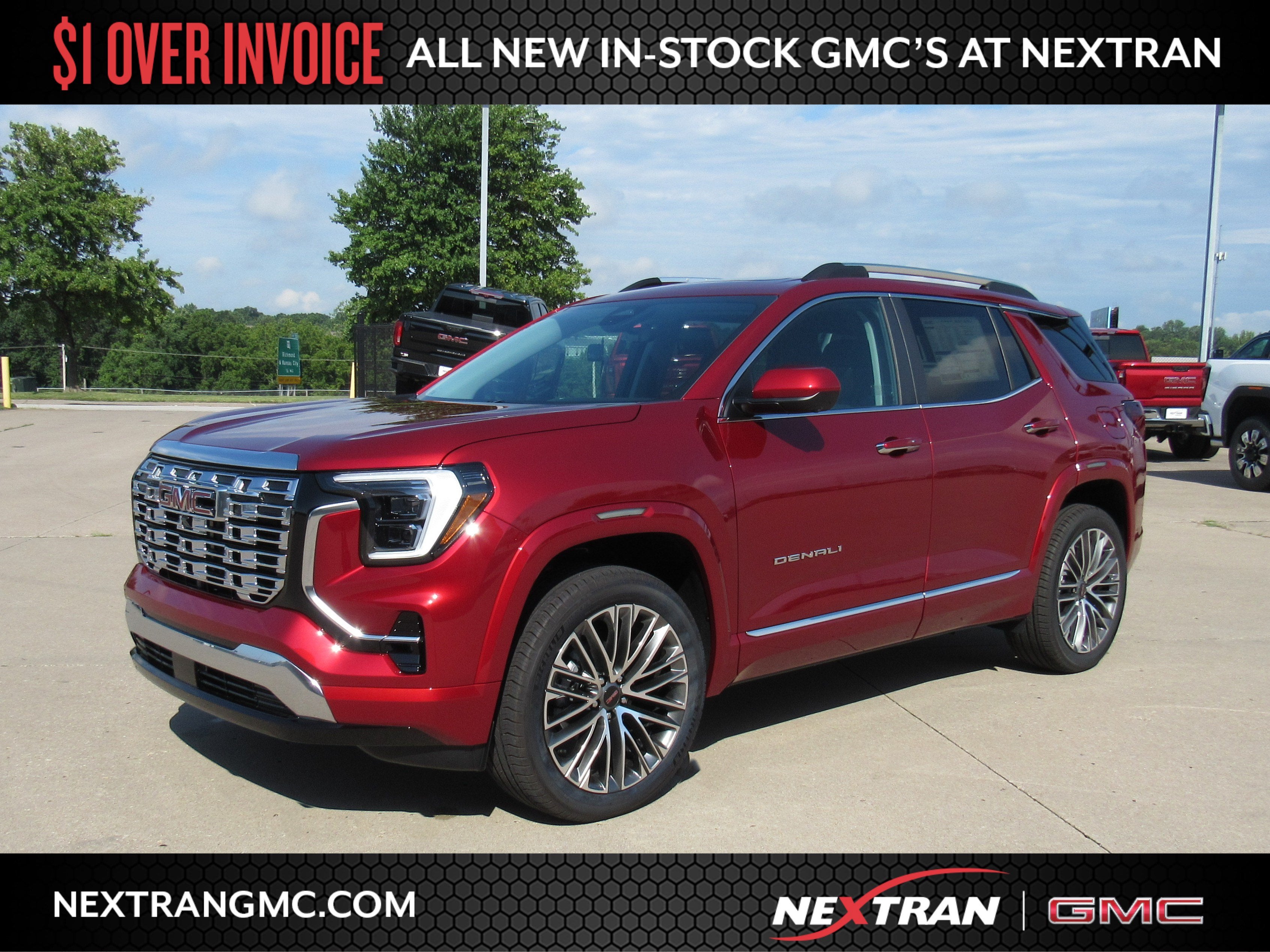 2027 GMC Terrain AWD Denali in Volcanic Red Tintcoat — front three-quarter view