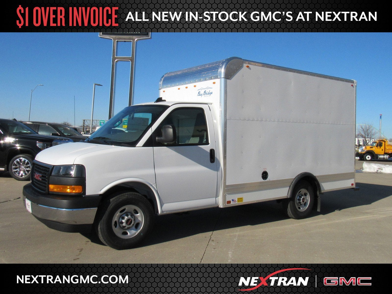 2025 GMC Savana Cutaway 3500 1WT in Summit White — front three-quarter view